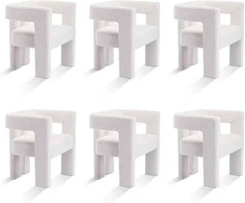Miniatura 14 de Juego de 2 Sillas de Comedor Modernas / Sillas de Sala de Estar, Sillón de Tela, Silla Barrel Tapizada para Sala de Estar Cocina Recepción