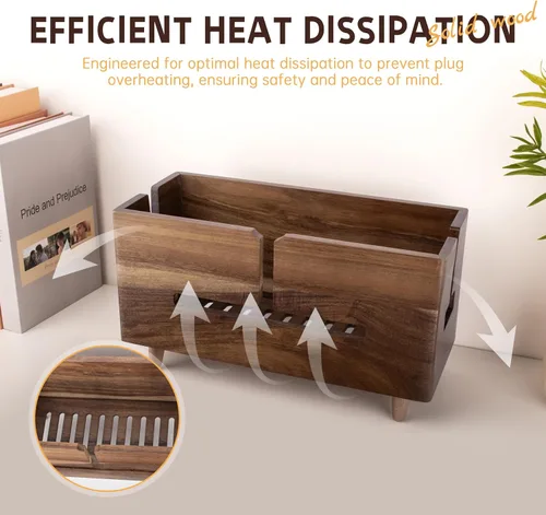 Miniatura 4 de Caja grande de organización de cables – Caja organizadora de cables y caja de regletas de alimentación para gestión de cables eléctricos – Ocultar