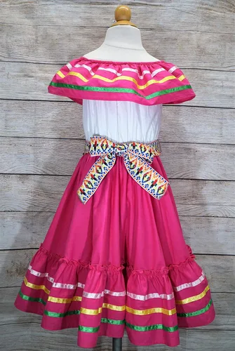 Miniatura 7 de Vestido tradicional mexicano para niña, Navidad, Cinco de Mayo, fiesta cultural talla 4-14