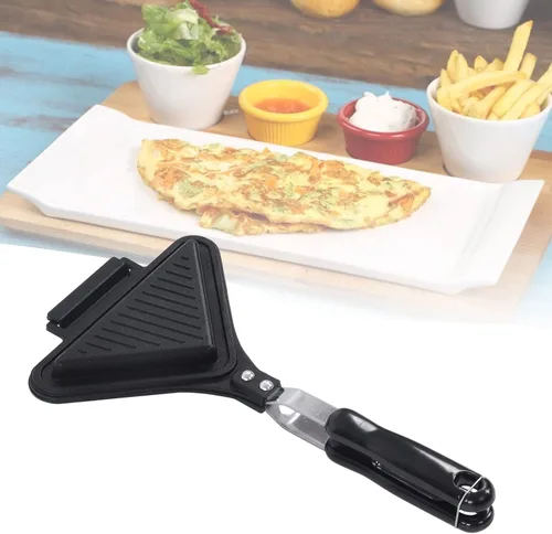 Miniatura 8 de Sartén para sándwich, sandwichera de aleación de aluminio, antiadherente doble cara Panini Maker para pasteles, pan.