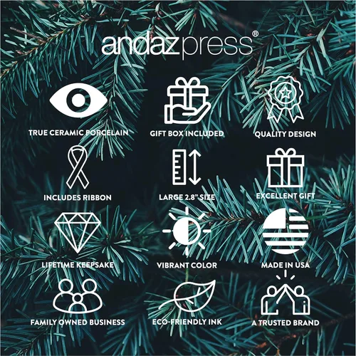 Miniatura 7 de Andaz Press Adorno redondo personalizado de cerámica para árbol de Navidad, abisinio, corona de acebo, sombrero de Papá Noel, con gráfico de gato