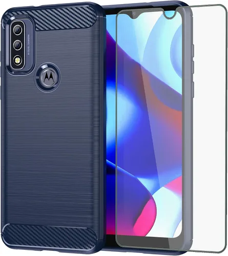 Asuwish Funda de teléfono para Motorola Moto G Power 2022 5G/MotoG Pure 2021 con protector de pantalla y accesorios de celda MotoGPure GPure Azul