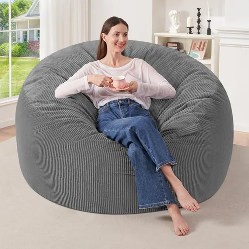 Miniatura 47 de HABUTWAY 2 puf de 2 pies, puf gigante para adolescentes y adultos, puf grandes con relleno de espuma viscoelástica, puf grandes con funda de pana