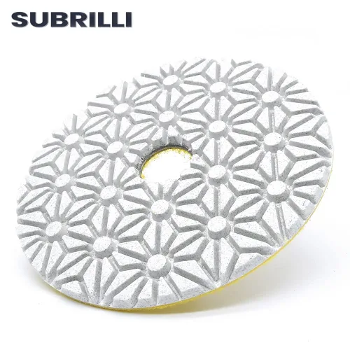Miniatura 2 de Almohadillas de pulido de diamante de 3 pasos seco/húmedo, discos de lija de 4 pulgadas, grano 1 para hormigón de mármol de granito (3 piezas)