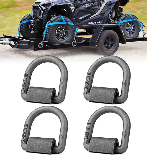 Miniatura 7 de Anclaje de sujeción resistente de 1/2" con anillo en D forjado y soldado 12,000 lbs Anillo en D de 1/2" con clip de soldadura para remolques