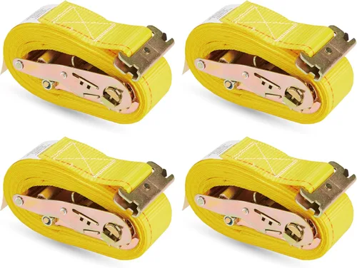 Miniatura 8 de Paquete de 2 correas de trinquete E-Track de 2 pulgadas x 12 pies x 4,400 de fuerza para amarre de carga en remolque cerrado y camioneta por KODIAK