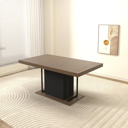 Miniatura 6 de KEIKI Mesa de comedor extensible de 62.99 a 78.7 pulgadas, moderna mesa de cocina extensible de granja para 6 a 10 personas, mesa de conferencia