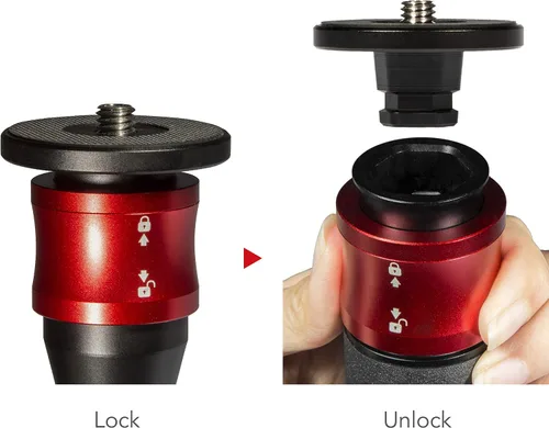 Miniatura 8 de IFOOTAGE Monopod profesional de 71 pulgadas y placa de liberación rápida, monopie de fibra de carbono para cámaras DSLR, cámara de viaje portátil