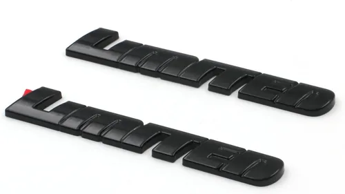 Miniatura 4 de 2 piezas de emblema de puerta negro brillante superpuesto Compatible con Sequoia Tacoma Tundra 4Runner (Negro brillante)