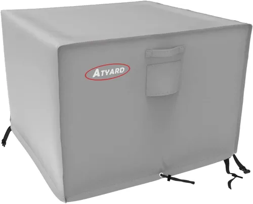 Miniatura 15 de Atyard Cubierta cuadrada para fogata de gas, 36 pulgadas de largo x 36 pulgadas de ancho x 24 pulgadas de alto, impermeable, resistente al viento