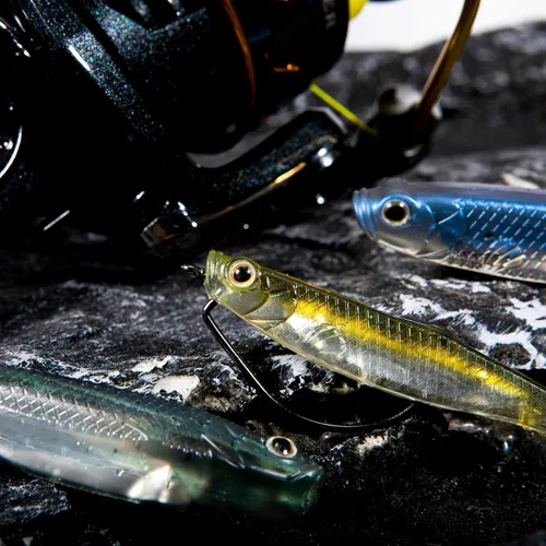 Miniatura 8 de Dr.Fish Señuelos de plástico suave, cebos de cola de horquilla suaves, cebos de natación suaves Jerk Shad de 3 a 4-3/4 pulgadas, cebos de pesca