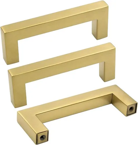 Miniatura 25 de Goldenwarm Paquete de 10 pomos negros para gabinetes, pomos cuadrados mate para armarios, barra en T moderna, herrajes negros para tiradores