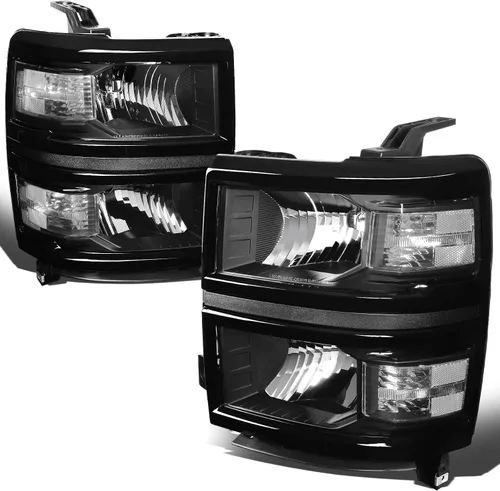 Miniatura 9 de DNA MOTORING HL-OH-CSIL14-BK-AM Faros delanteros negros y ámbar compatibles con Silverado 1500 2014-2015