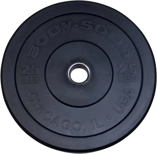Miniatura 2 de Body-Solid Chicago Extreme - Placa de parachoques de goma, discos de parachoques olímpicos, placas de barra, pesas de parachoques