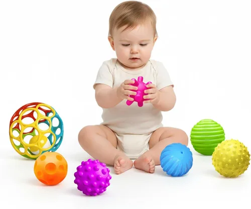 Miniatura 17 de Pelotas sensoriales para bebés, bolas de goma suave para niños de 1 a 3 años, juguetes de baño sensoriales Montessori de 6 a 12 meses, pelota