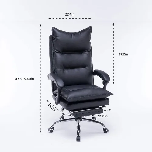 Miniatura 3 de YOLENY Silla de oficina grande y alta, silla de oficina giratoria ergonómica reclinable de altura ajustable con respaldo alto, silla de oficina
