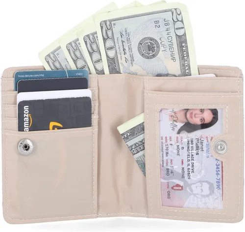 Miniatura 2 de Mundi Mini billetera pequeña para mujer, soporte delgado para tarjetas de crédito con bolsillo para monedas con cremallera, billetera compacta