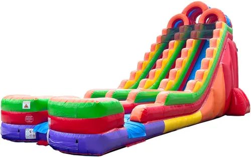 Miniatura 17 de TentandTable Tobogán acuático inflable de doble carril para niños y adultos, diversión acuática gigante de grado comercial, incluye soplador de aire