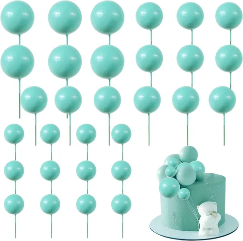 Miniatura 17 de Rsstarxi 30 piezas de mini globos y bolas de espuma para tartas – Insertos de pastel de bricolaje para bodas, aniversarios y decoraciones de fiesta