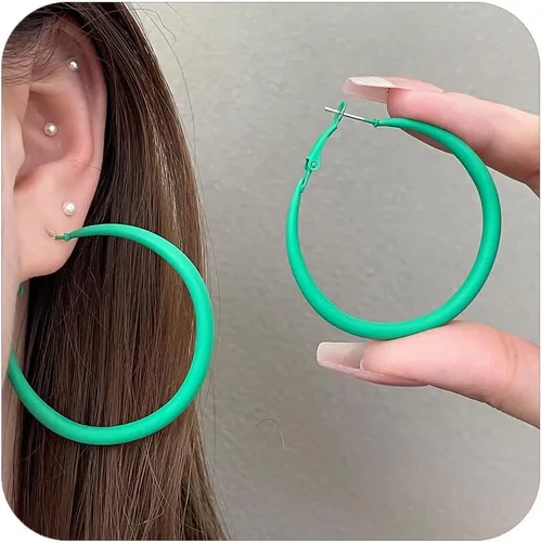 Aretes de aro coloridos para mujer, aretes de aro vintage de los años 80 y 90, aretes exagerados de los años 80 y 90, joyería de neón para mujer,