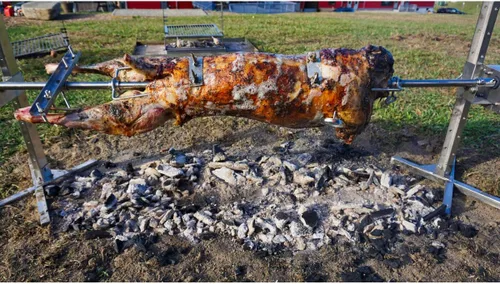 Miniatura 3 de Kit de asador de cerdo, cerdo entero, cordero BBQ SpitJack CXB85. Motor eléctrico de 40W, asa de 60 pulgadas, todo el hardware de sujeción de acero
