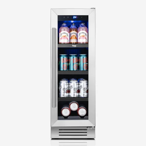Miniatura 13 de Yeego Refrigerador de bebidas y refrigerador de bebidas, 24 pulgadas, 180 latas, puerta de vidrio, 34-54℉ bajo mostrador, refrigerador integrado