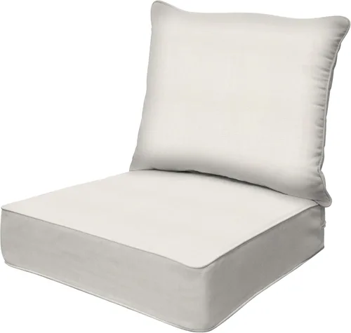 Miniatura 9 de Honeycomb Outdoor Heritage - Asiento profundo, 23 x 25 pulgadas, cojín para silla Cabana Stripe negro y marfil con funda extraíble, para muebles
