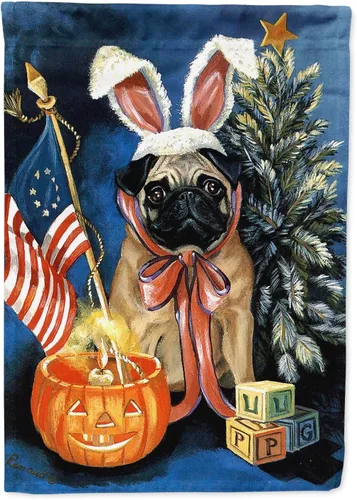 Miniatura 184 de Caroline's Treasures PPP3097CHF - Pijama de Navidad con diseño de bulldog francés para colgar en la pared, poliéster, tamaño de casa, multicolor