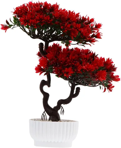 Hemoton Árbol bonsái de pino simulado de 10.6 pulgadas artificial en maceta para decoración de escritorio de oficina en casa, árbol bonsái sintético