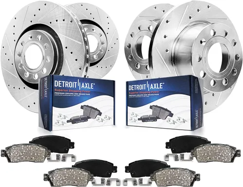Miniatura 22 de Detroit Axle - Kit de frenos para Honda Accord 2008-2012, rotores de frenos de disco perforados y ranurados, pastillas de freno de cerámica 2009