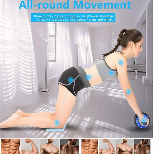 Miniatura 5 de Rueda de rodillo abdominal, rueda abdominal para máquina de ejercicio abdominal, equipo de gimnasio en casa para entrenamiento de núcleo, sin ruido