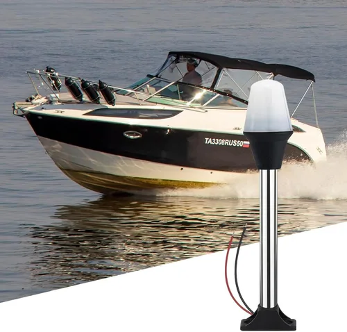 Miniatura 5 de Pactrade Marine Luces de Navegación para Barco Omnidireccionales - Luz LED Blanca de Popa de 8.25 Pulgadas (Montaje en Superficie, Base Fija)