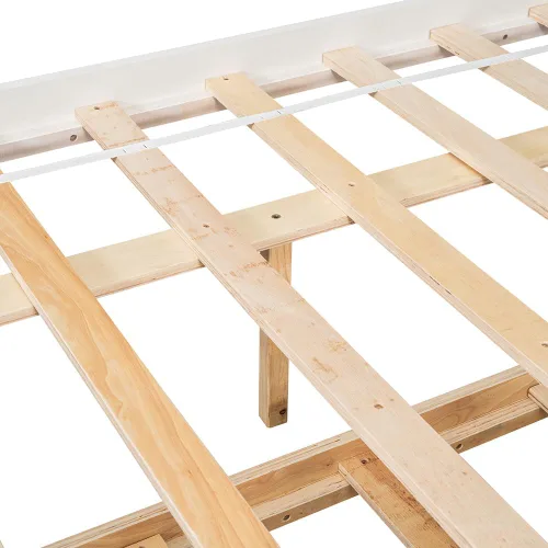 Miniatura 5 de Base de cama de tamaño individual con nido, cama de plataforma para dormitorio, marco de cama nido con cabecera de estantería para niños, niñas