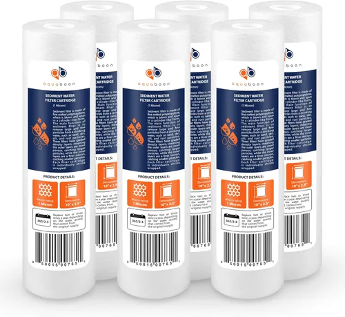 Aquaboon cartucho de filtro de agua de sedimento ranurado, 10 pulgadas, para cualquier unidad estándar RO