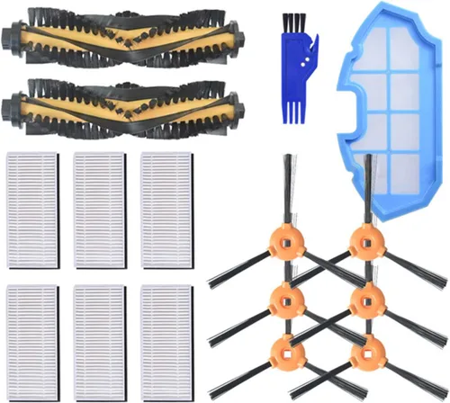 Piezas de repuesto para Ecovacs DEEBOT N79 N79S DN622 500 N79w N79se aspiradora robótica, 2 cepillos principales, 6 filtros, 6 cepillos laterales, 1