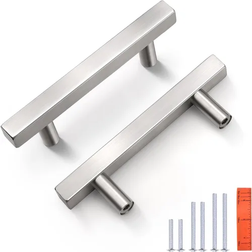 Miniatura 19 de KNOBWELL - Paquete de 5 tiradores modernos de acero inoxidable para puertas de armarios, cajones de cocina, baño, distancia entre agujeros 2.52 Negro