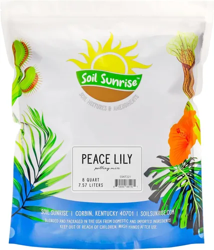 Soil Sunrise Peace Lily - Mezcla de tierra para macetas (8 cuartos de galón) para plantar, cultivar o trasplantar plantas de lirio de la paz