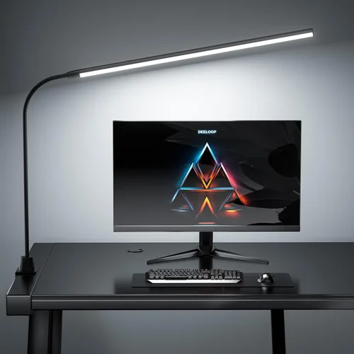 Miniatura 8 de deeloop CRI - Lámpara LED de escritorio 95+, lámpara de escritorio ultra larga y brillante de 16 pulgadas, 5 luces de atenuación de brillo, lámpara