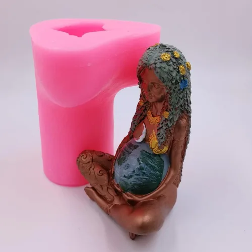 Miniatura 7 de Molde de vela Gaia de gran tamaño, moldes de silicona para velas de la madre de la tierra, molde de bricolaje Gaia para velas decoradas, molde