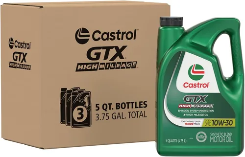 Miniatura 11 de Castrol GTX High Mileage 10W-30 Aceite de Motor de Mezcla Sintética, 5 Cuartos