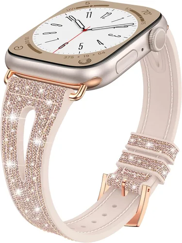 Goton Correa de silicona brillante para Apple Watch de 1.811 in, 1.772 in, 1.732 in, 1.654 in, 1.614 in, 1.575 in, Series 11/10/9/8/7/6/5/4/SE