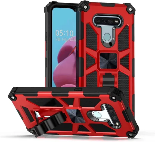 Miniatura 12 de Para LG K51, LG Reflect (LM-K500) - Funda híbrida con soporte de anillo - RS2 Negro