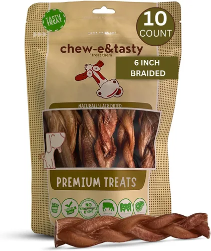 Miniatura 8 de chew-e&tasty Bully Sticks de 11 a 12 pulgadas para perros (paquete de 1 libra) – Golosinas para perros de un solo ingrediente de larga duración