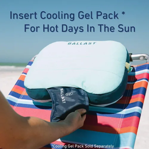 Miniatura 6 de Ballast - Almohada inflable cómoda, duradera y compacta, se mantiene en playas ventosas gracias a la bolsa de arena patentada, para playas, Paraíso