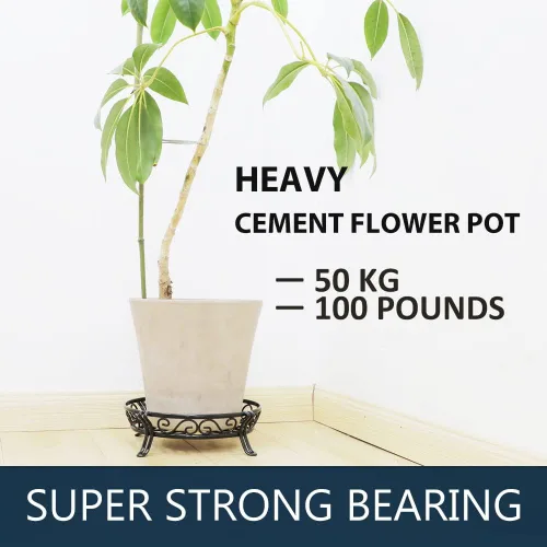 Miniatura 2 de Yimobra Soporte de metal para plantas de exterior e interior, soporte resistente para macetas de hierro forjado a prueba de óxido, soporte redondo