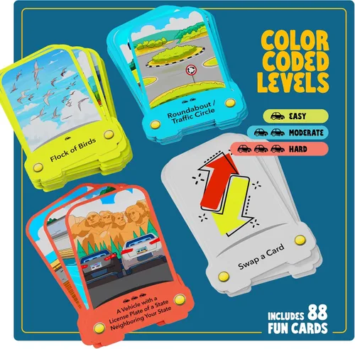 Miniatura 3 de Mini Explorer Road Rally Travel Scavenger Hunt - Juego de cartas para niños – Viaje por carretera, juegos de coches y actividades imprescindibles