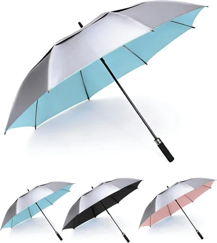 Miniatura 21 de MRTLLOA Paraguas para golf extragrande con apertura automática de 54, 62, 68 o 72 pulgadas, toldo doble ventilado, resistente al viento e