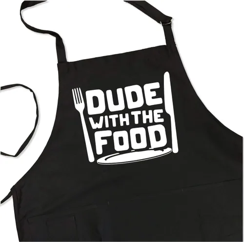 Miniatura 2 de ApronMen - Funny Apron For Men - BBQ Gifts for Men & Unique Gifts for Fathers - Mens Black Aprons for Grilling Amigo con la comida