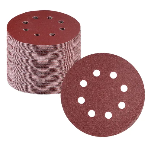 Miniatura 31 de WORKPRO Juego de discos de lija de 50 piezas – Papel de lija de 8 agujeros de 5 pulgadas, 5 grados, incluye 60, 80, 120, 240, 320 granos