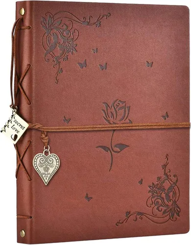 Miniatura 10 de Álbum de recortes de cuero ZEEYUAN, regalo del Día de la Madre, álbum de recortes morado, regalo para abuela, libro de fotos para parejas, libro